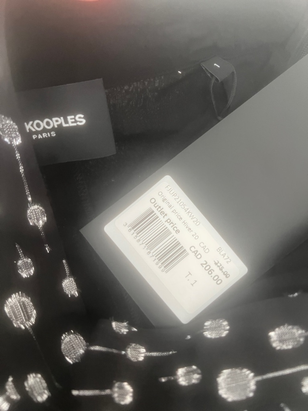 The Kooples Black Top with Silver Sequin Motif - Picture 4 of 4